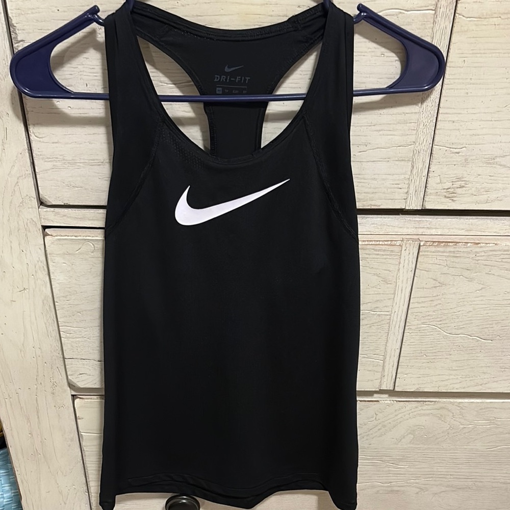 Nike Black Performance Tank with White Swoosh